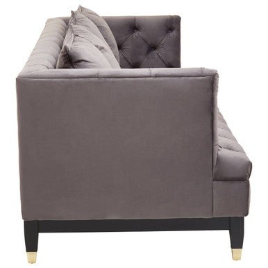 Sefira 3 Seat Viola Pirate Grey Fabric Sofa - Bargainia.com - 