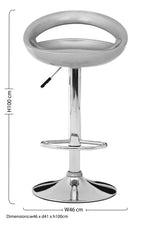Seleno Silver ABS Bar Stool - Bargainia.com - 5018705345628