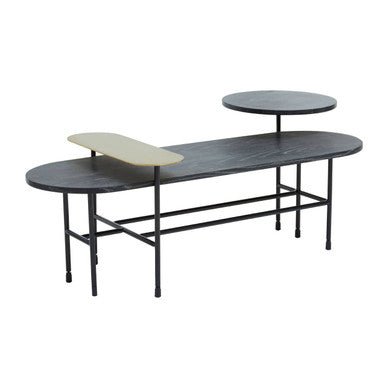 Serrano Black Oak Veneer and Marble Coffee Table - Bargainia.com - 5018705484204