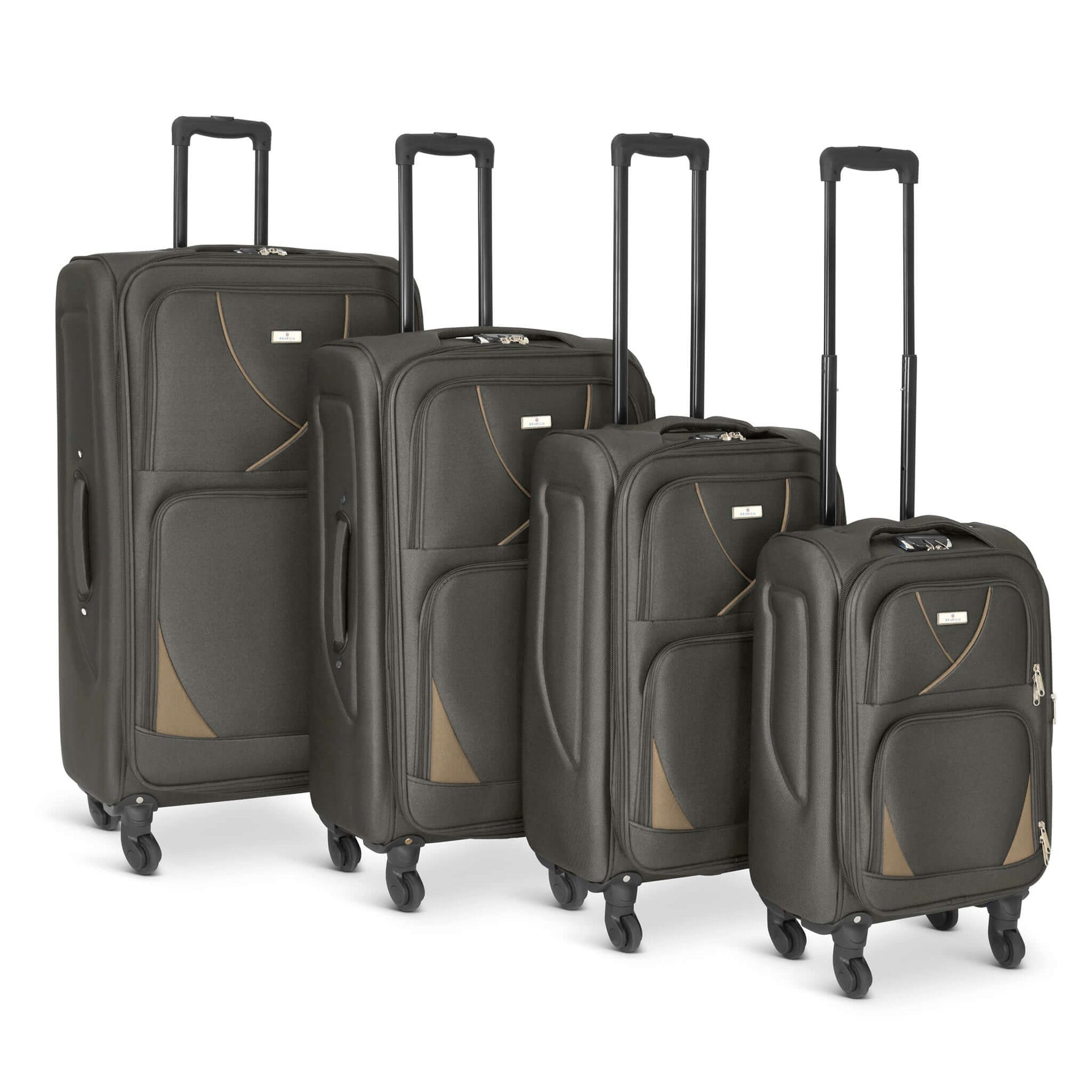 Set of 4 Soft Shell Suitcase Luggage Set, S,M, L, XL , Assorted Colours - Bargainia.com - 