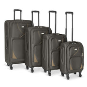 Set of 4 Soft Shell Suitcase Luggage Set, S,M, L, XL , Assorted Colours Bargainia Grey & Beige