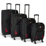 Set of 4 Soft Shell Suitcase Luggage Set, S,M, L, XL , Assorted Colours - Bargainia.com - 