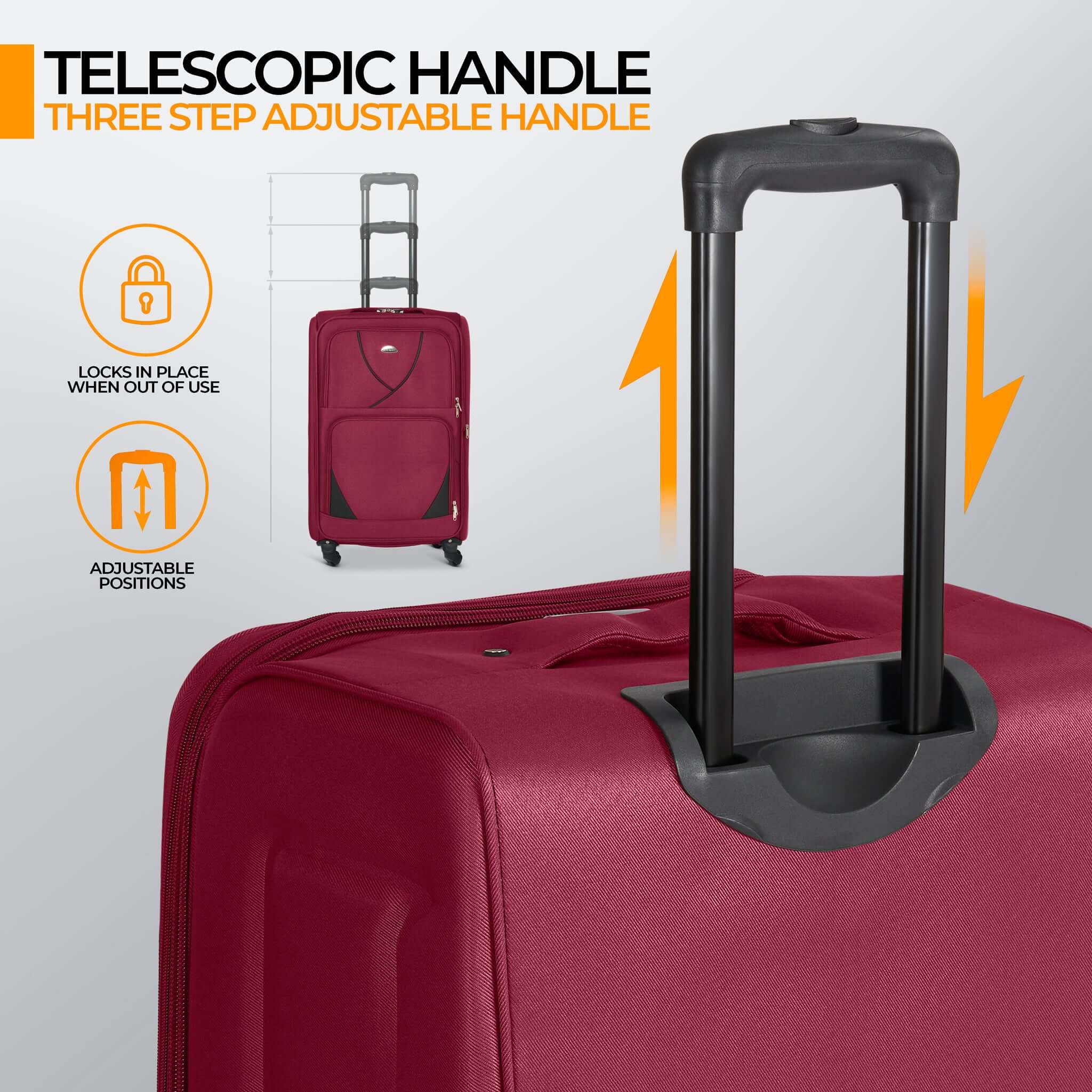 Suitcase Luggage Set On Wheels - 4 Pieces, Assorted Colours-Bargainia.com