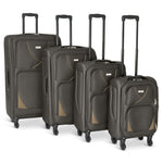 Set of 4 Soft Shell Suitcase Luggage Set, S,M, L, XL , Assorted Colours - Bargainia.com - 