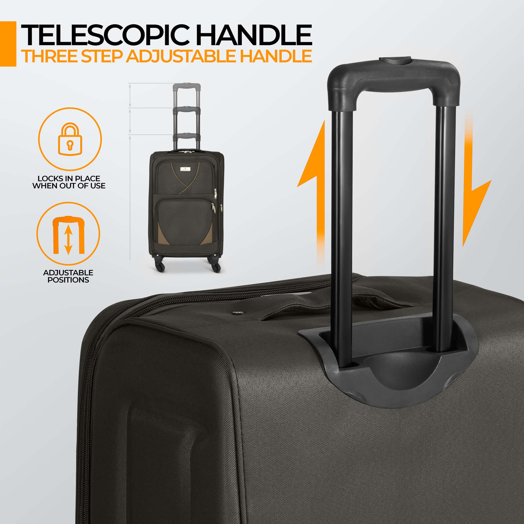 Set of 4 Soft Shell Suitcase Luggage Set, S,M, L, XL , Assorted Colours Bargainia