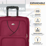 Set of 4 Soft Shell Suitcase Luggage Set, S,M, L, XL , Assorted Colours - Bargainia.com - 