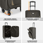 Set of 4 Soft Shell Suitcase Luggage Set, S,M, L, XL , Assorted Colours - Bargainia.com - 