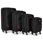 Set of 4 Soft Shell Suitcase Luggage Set, S,M, L, XL , Assorted Colours - Bargainia.com - 