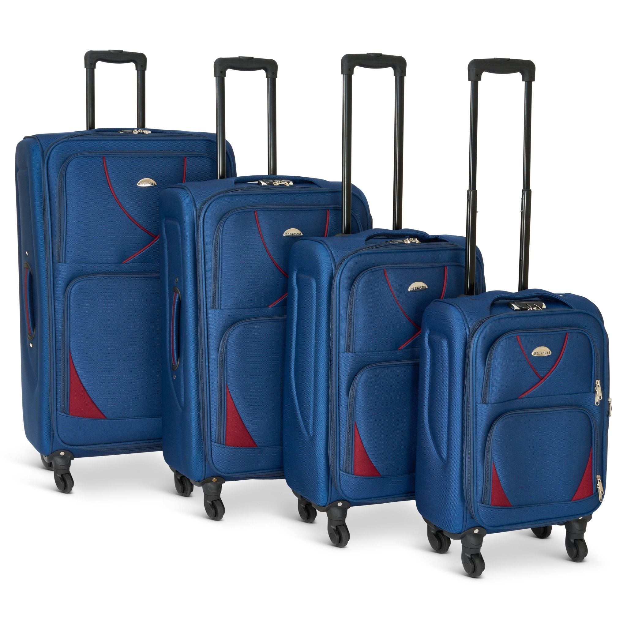 Set of 4 Soft Shell Suitcase Luggage Set, S,M, L, XL , Assorted Colours