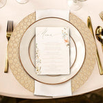 Set of Four 33cm Dia Gold Charger Plates with Octagon Pattern Rim - Bargainia.com - 5063227017300