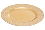 Set of Four 33cm Dia Gold Charger Plates with Octagon Pattern Rim - Bargainia.com - 5063227017300
