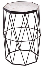 Shalimar Octagonal Black Finish Side Table - Bargainia.com - 5018705469164