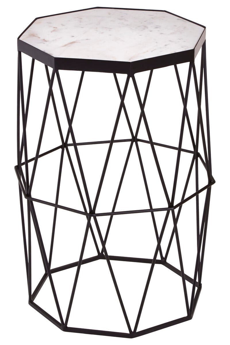 Shalimar Octagonal Black Finish Side Table - Bargainia.com - 5018705469164