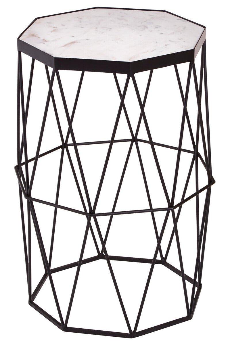 Shalimar Octagonal Black Finish Side Table - Bargainia.com - 5018705469164