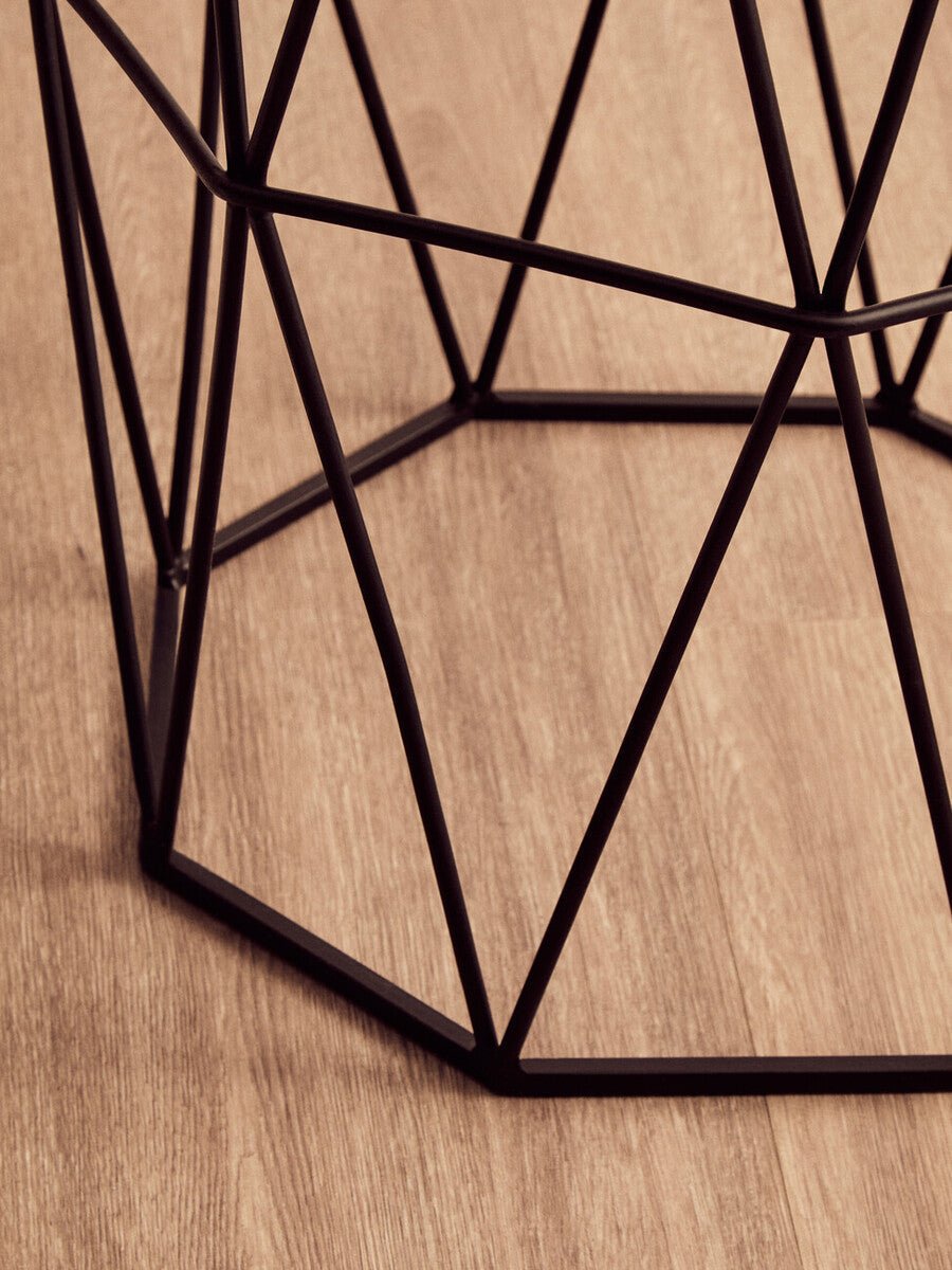 Shalimar Octagonal Black Finish Side Table - Bargainia.com - 5018705469164