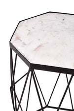 Shalimar Octagonal Black Finish Side Table - Bargainia.com - 5018705469164
