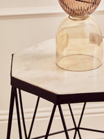 Shalimar Octagonal Black Finish Side Table - Bargainia.com - 5018705469164