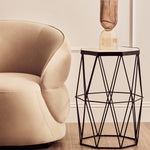 Shalimar Octagonal Black Finish Side Table - Bargainia.com - 5018705469164