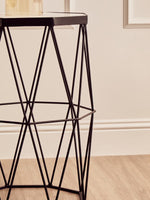 Shalimar Octagonal Black Finish Side Table - Bargainia.com - 5018705469164