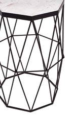 Shalimar Octagonal Black Finish Side Table - Bargainia.com - 5018705469164