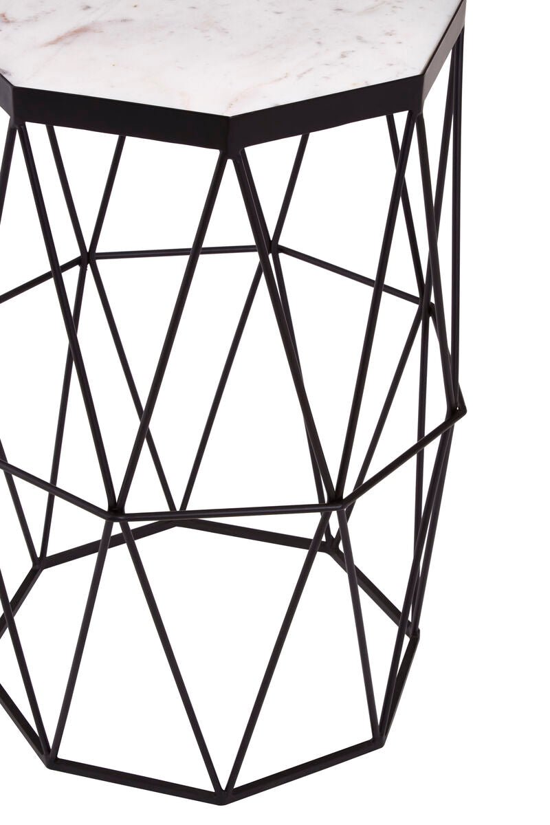 Shalimar Octagonal Black Finish Side Table - Bargainia.com - 5018705469164