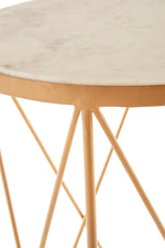 Shalimar Round Marble Top Side Table - Bargainia.com - 5018705394961