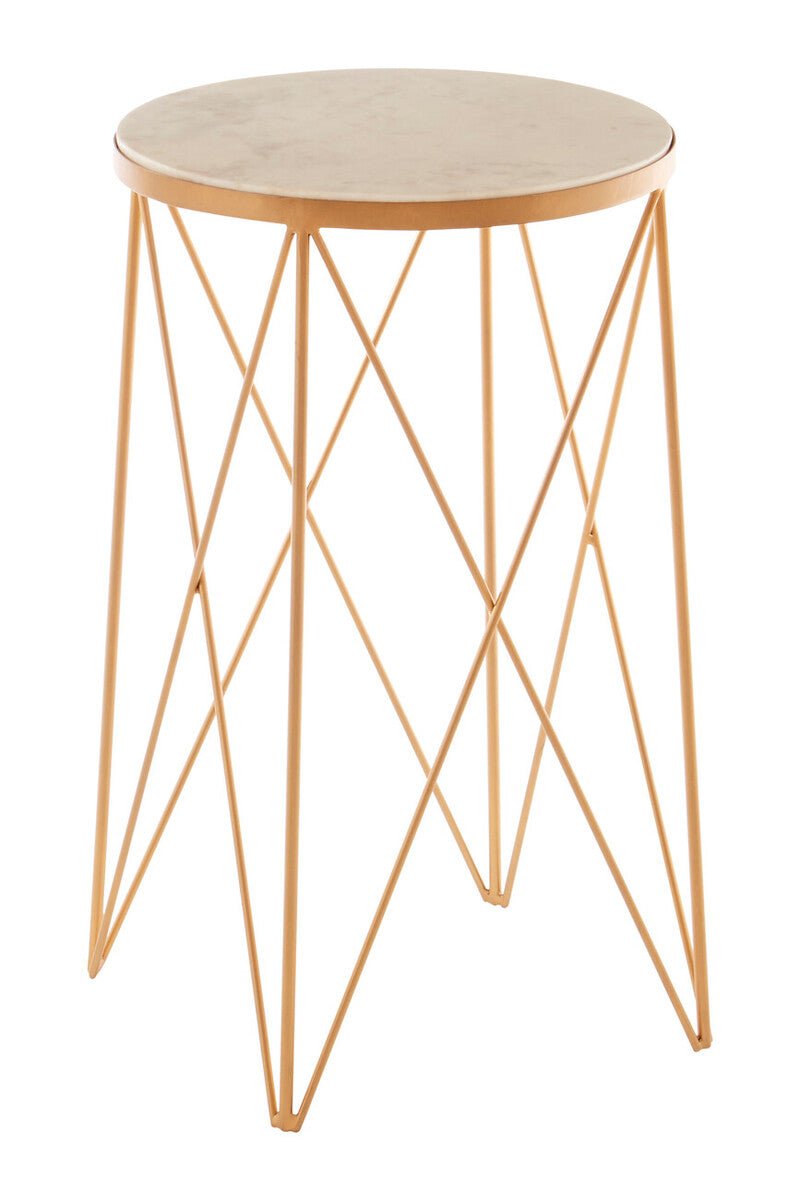 Shalimar Round Marble Top Side Table - Bargainia.com - 5018705394961