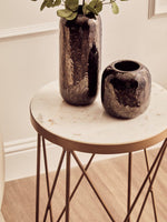 Shalimar Round Marble Top Side Table - Bargainia.com - 5018705394961