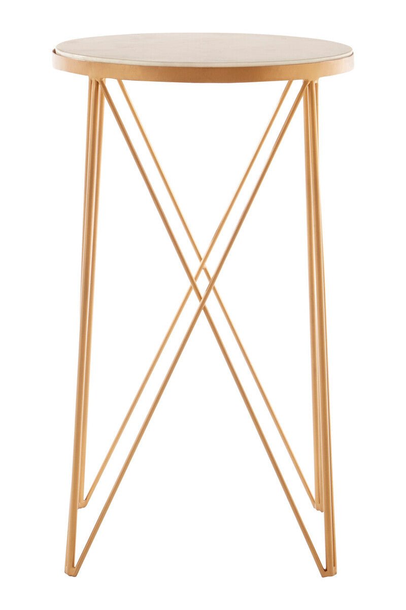 Shalimar Round Marble Top Side Table - Bargainia.com - 5018705394961