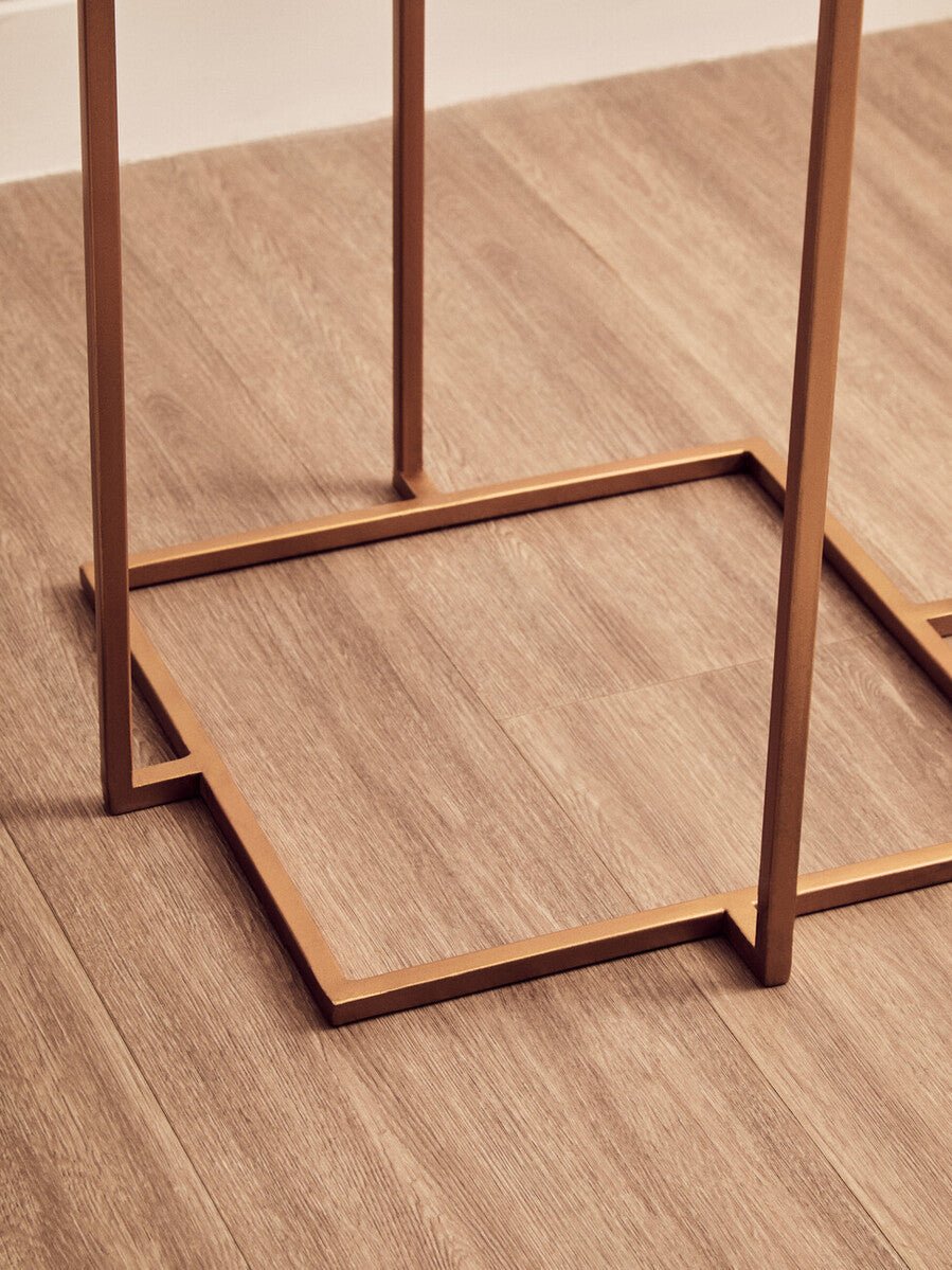 Shalimar Side Table With Gold Finish Legs - Bargainia.com - 5018705394954