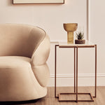 Shalimar Side Table With Gold Finish Legs - Bargainia.com - 5018705394954