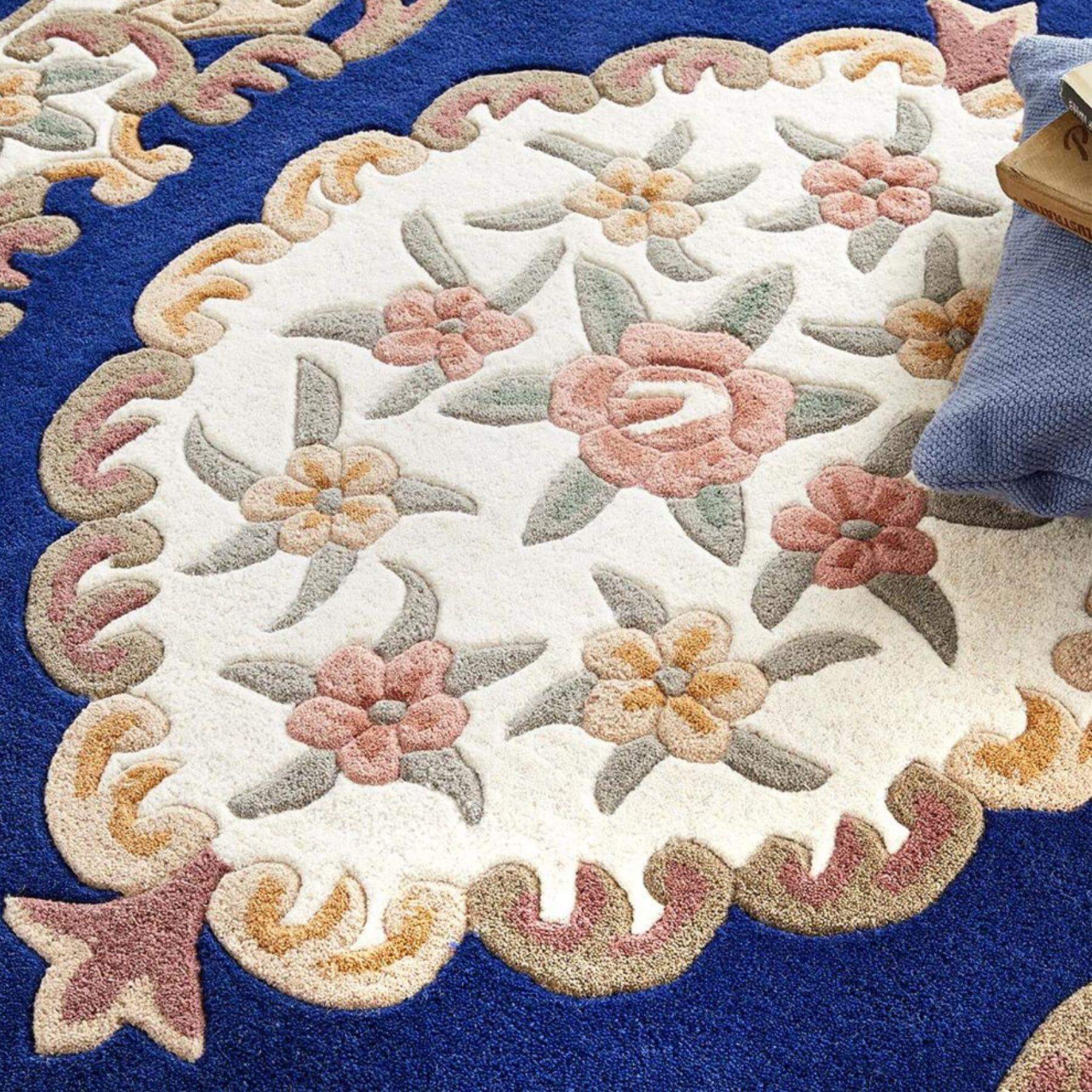Shensi Navy Blue Medallion Rug - Bargainia.com - 5026134595361 - SHENSI_NAVYXX_060X120