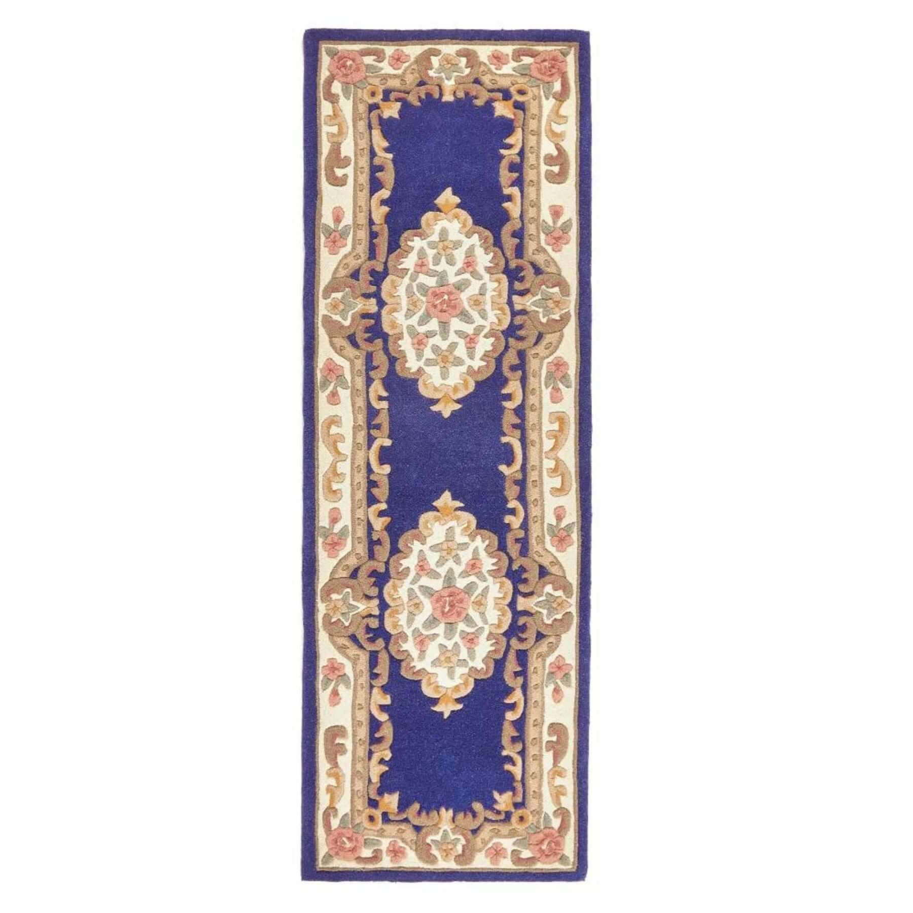 Shensi Navy Blue Medallion Rug - Bargainia.com - 5026134595385 - SHENSI_NAVYXX_067X210