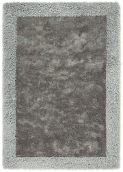 Shimmer Silver Grey Bordered Shaggy Rug - Bargainia.com - 5026134548305 - SHIMBR_SILVER_080X150