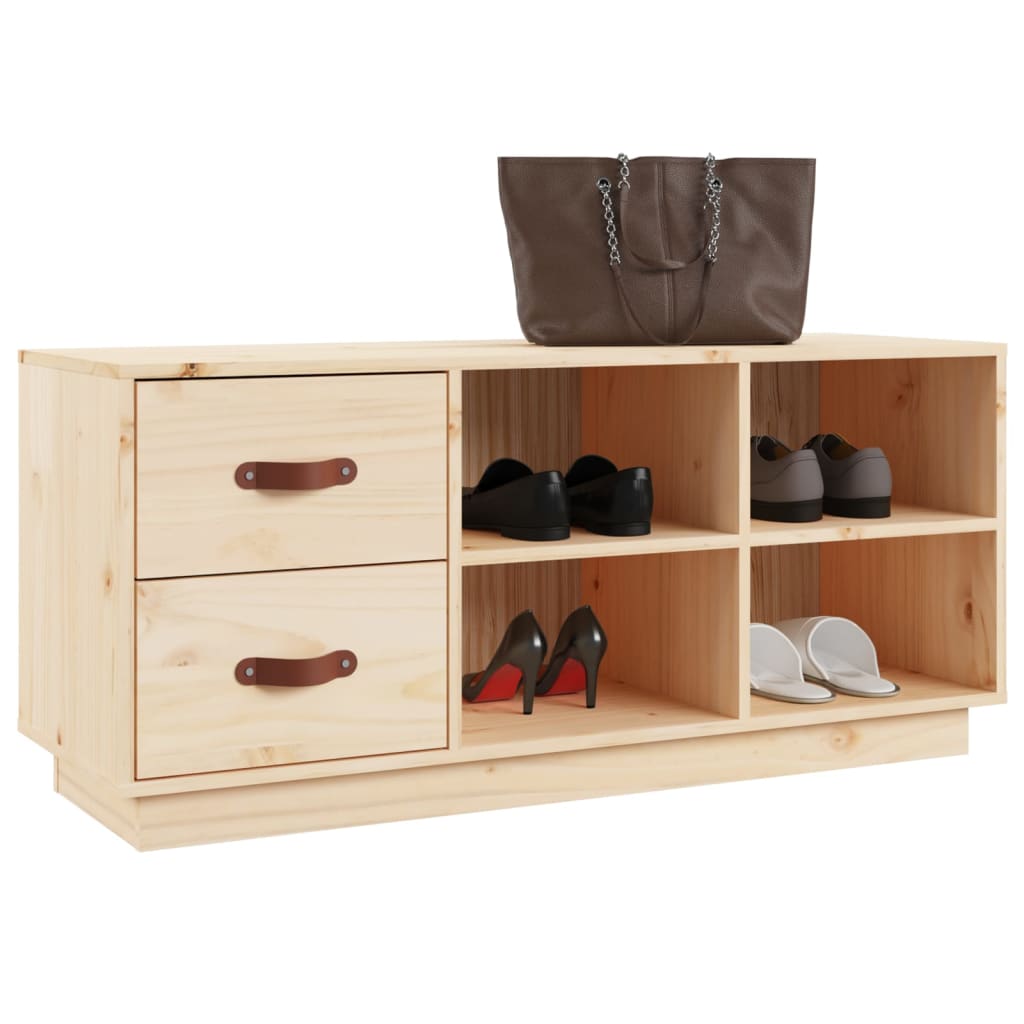 Shoe Bench 100x34x45 cm Solid Wood Pine - Bargainia.com - 