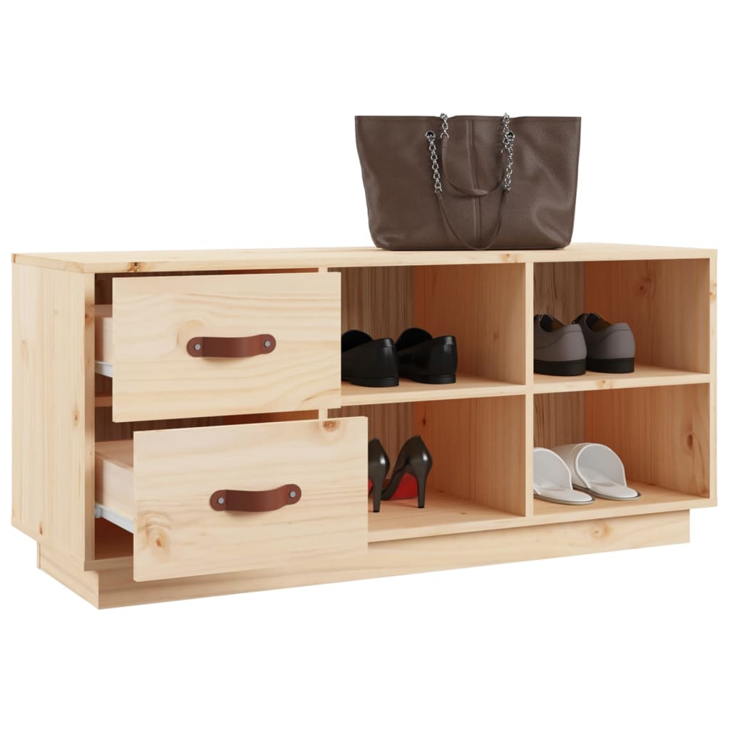Shoe Bench 100x34x45 cm Solid Wood Pine - Bargainia.com - 