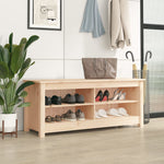 Shoe Bench 110x38x45.5 cm Solid Wood Pine - Bargainia.com - 