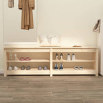 Shoe Bench 160x36.5x50 cm Solid Wood Pine - Bargainia.com - 