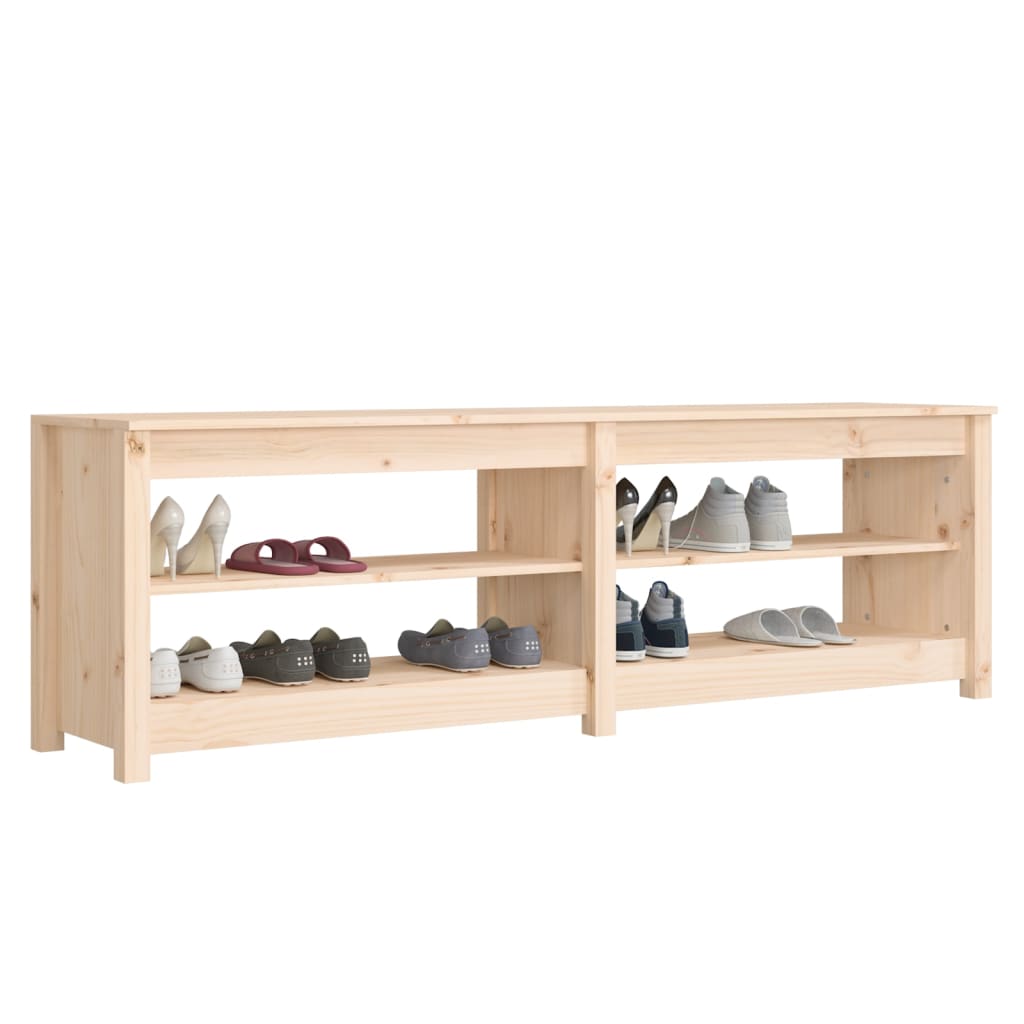 Shoe Bench 160x36.5x50 cm Solid Wood Pine - Bargainia.com - 