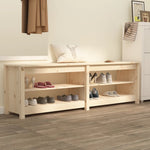 Shoe Bench 160x36.5x50 cm Solid Wood Pine - Bargainia.com - 