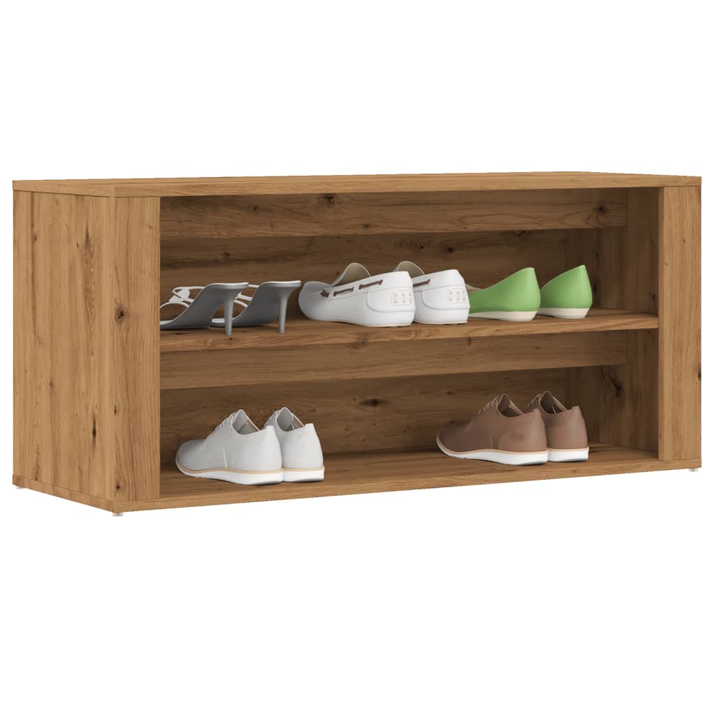 Artisan Oak Shoe Rack Bench With Seating 100cm - Bargainia.com - 