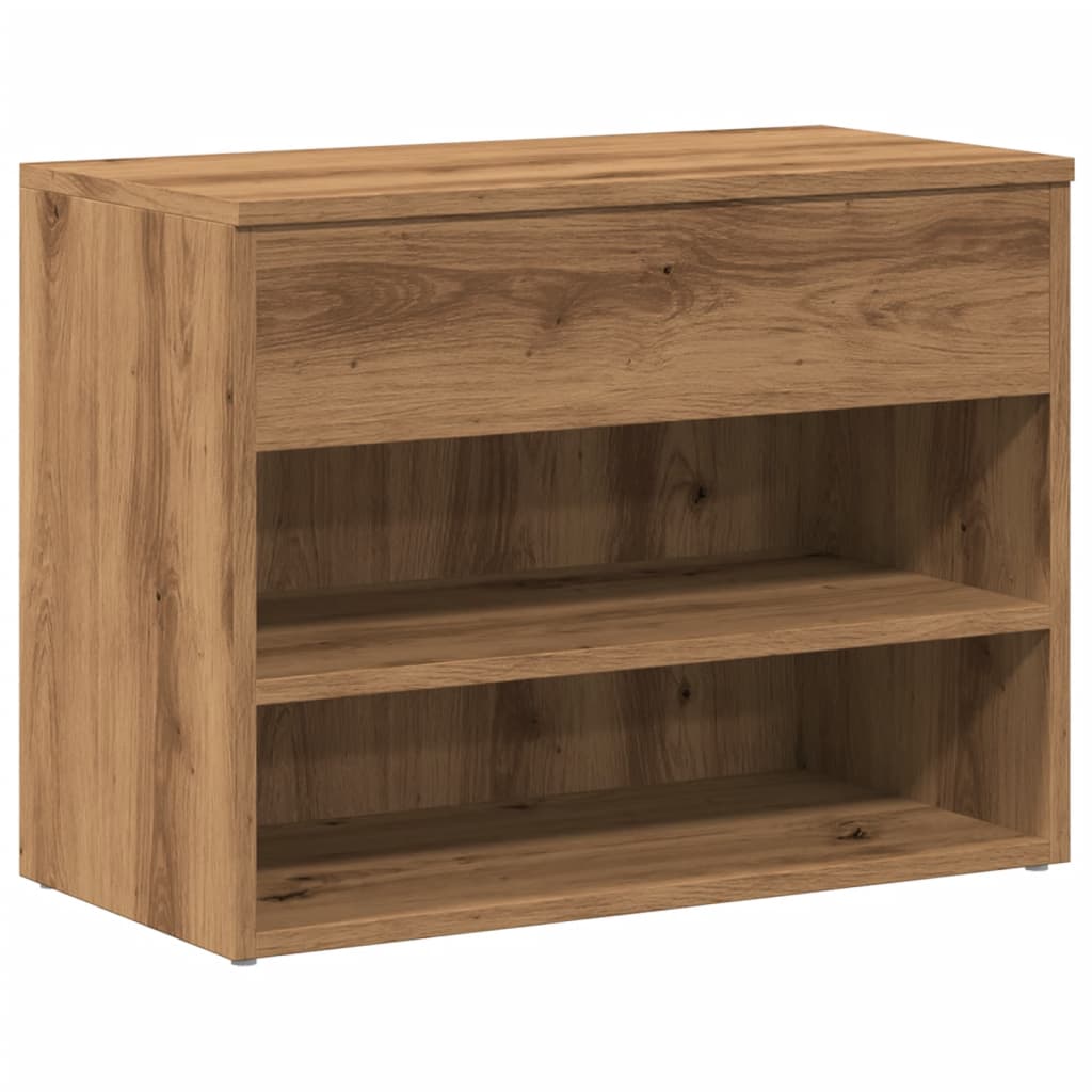 Shoe Bench Artisan Oak 60x30x45 cm Engineered Wood - Bargainia.com - 