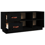 Shoe Bench Black 100x34x45 cm Solid Wood Pine - Bargainia.com - 
