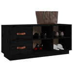 Shoe Bench Black 100x34x45 cm Solid Wood Pine - Bargainia.com - 