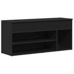 Shoe Bench Black 102x30.5x45 cm Engineered Wood - Bargainia.com - 