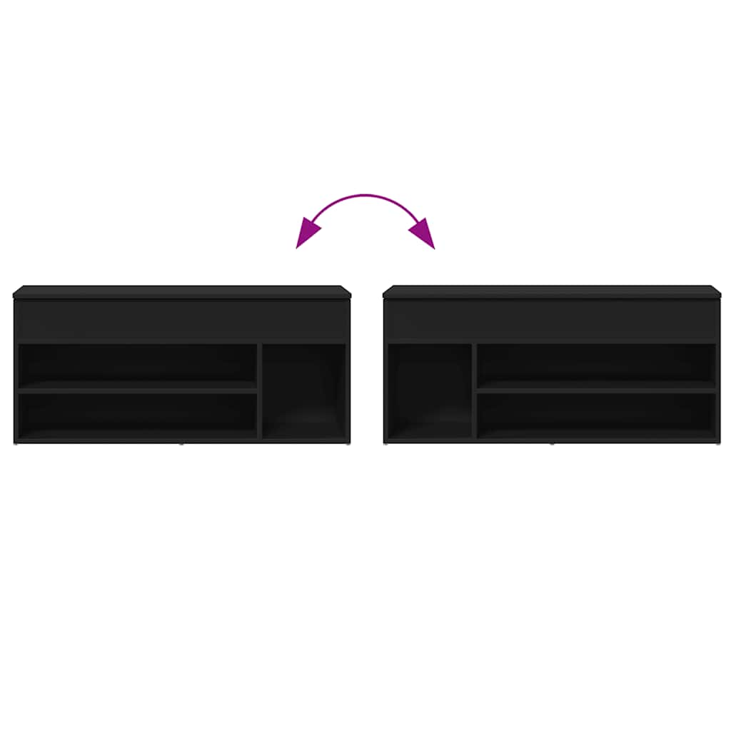 Shoe Bench Black 102x30.5x45 cm Engineered Wood - Bargainia.com - 8721158720290 - 862704