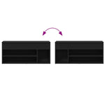 Shoe Bench Black 102x30.5x45 cm Engineered Wood - Bargainia.com - 