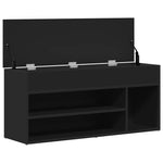 Shoe Bench Black 102x30.5x45 cm Engineered Wood - Bargainia.com - 