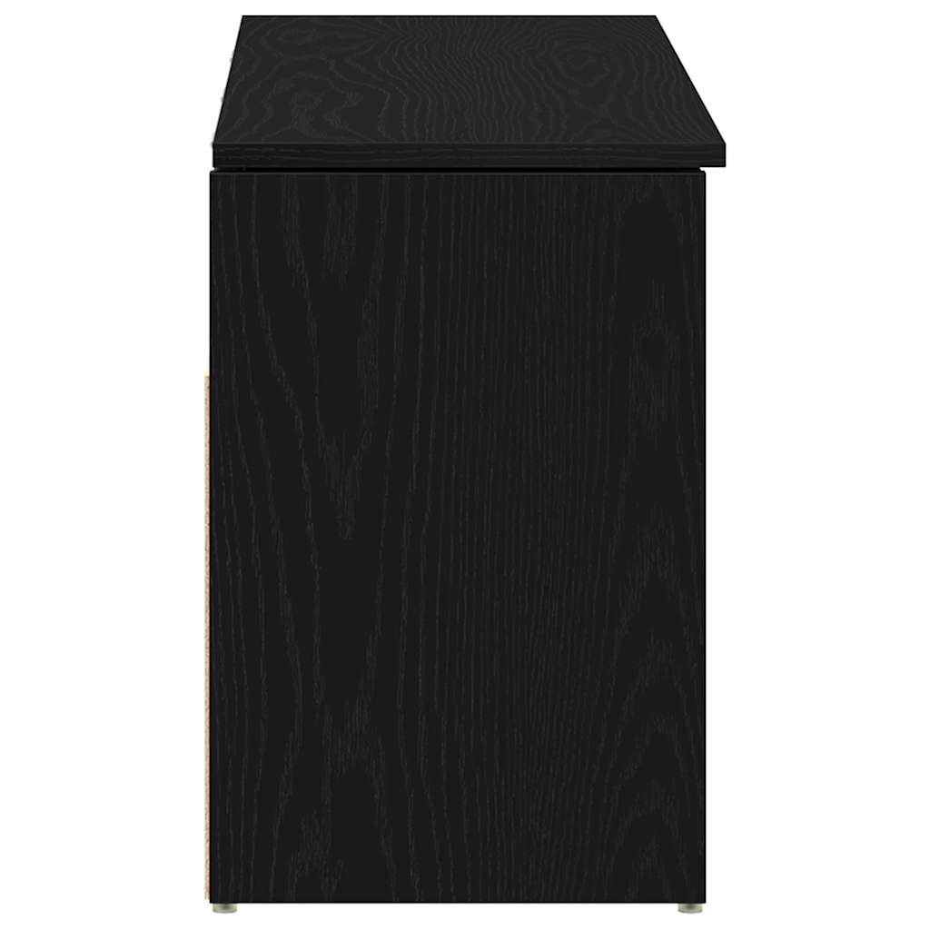 Shoe Bench Black Oak 102x30.5x45 cm Engineered Wood - Bargainia.com - 