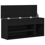 Shoe Bench Black Oak 102x30.5x45 cm Engineered Wood - Bargainia.com - 